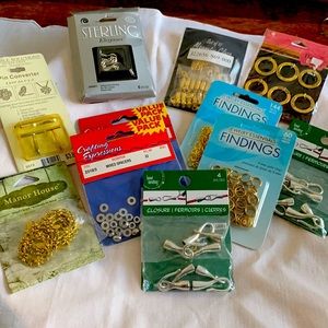 Variety of jewelry making hardware.